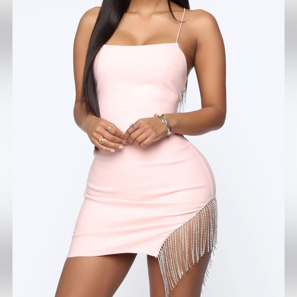 Borrowed Hearts Mini Dress - Light Pink